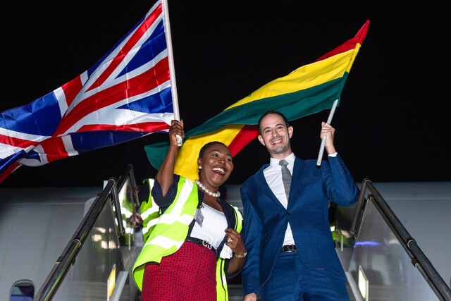 British Airways’ first flight from London Gatwick touches down in Accra