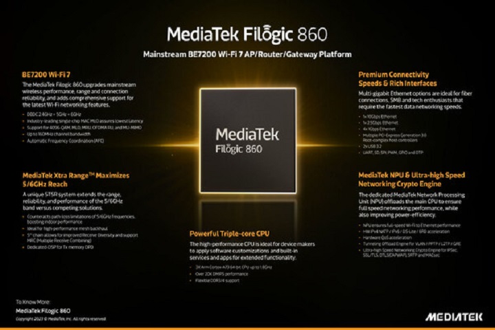 MediaTek Expands Wi-Fi 7 Portfolio with New Chipsets for Mainstream Devices
